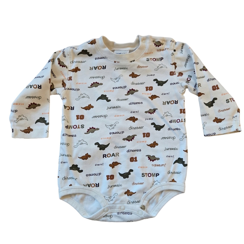 Vintage 1990s Y2K Carter's dinosaur long sleeved bodysuit